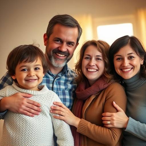 Family portrait with a photographer